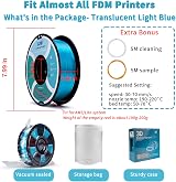 ZIRO Translucent Light Blue PLA Filament 1.75mm 1kg for FDM Printers view 5
