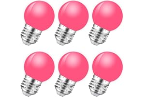 MZyoyo Pink Light Bulb,1W E26 Pink LED Lights Bulb,Low Wattage Small Colored Bulbs for Outdoor Indoor,Night Lights Bulb,1W Eq