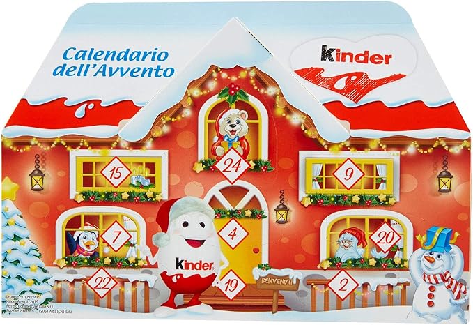 Idee Regalo Natale Kinder.Kinder Calendario Avvento Casetta Cioccolatini Assortiti Regalo Natale 234g 24pz Amazon It Alimentari E Cura Della Casa