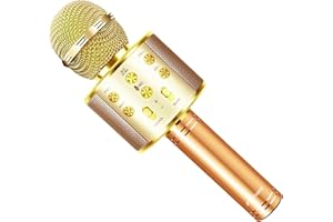 FINYIORE Microphone for Kids Voice Changer Karaoke Microphone Boy Girl Gifts Age 3-12 Portable Child Microphone Karaoke Kid Wireless Bluetooth Microphone Birthday
