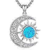 LOOVE Pentagram/Sun Moon/Celtic Witches Knot/Santa Muerte/Triple Moon Goddess/Hecate Necklace Sterling Silver Magic Wiccan Pagan Amulet Jewelry for Women Men