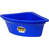 Little Giant Plastic Corner Feeder Bucket (Blue) Durable &amp; Useful Space Saving Corner Feed Trough (26 Quart) (Item No. PCF6BLUE)