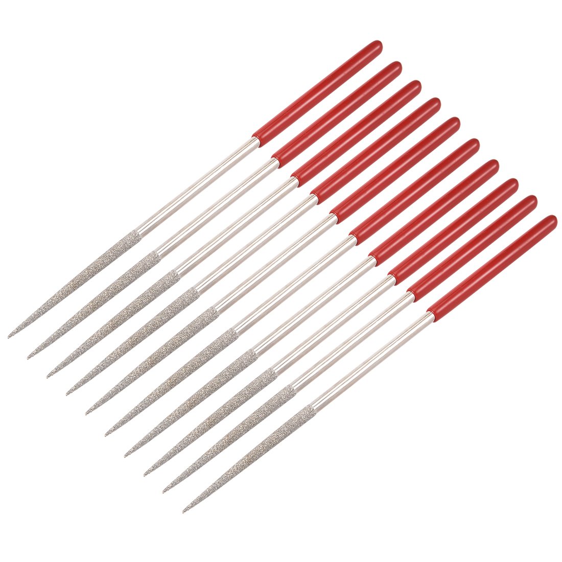 Sourcingmap 10Pcs 4mm x 160mm Round Diamond Needle File 150 Grit for Metal Glass Stone