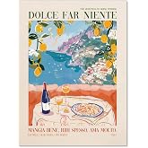 OMANI Fashion Travel Landscape Canvas Wall Art Italian Pasta Wine Food Posters Colorful Retro Nature Quote Painting Prints Dining Room Kitchen Wall Decor 12X16 inch Unframed