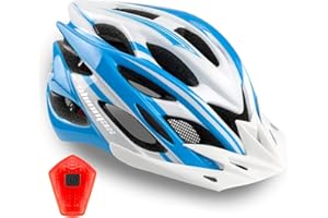 Bike Helmet Men Women, Shinmax Bicycle Helmet with Rear Light and Detachable Visor,Lightweight Mountain Bike Helmet Size Adjustable Cycling Helmet CPSC Certificated Helmet for Adults Youth Road Bike Helmet