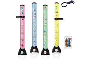Brewish 4FT Sensory LED Water Bubble Tube Lamp,with 20 Color Changing Night Light Effects,Fake Aquarium Tank & Gift for Kids, Autism, Remote Control & 12 Fishes (Wall Bracket Included)