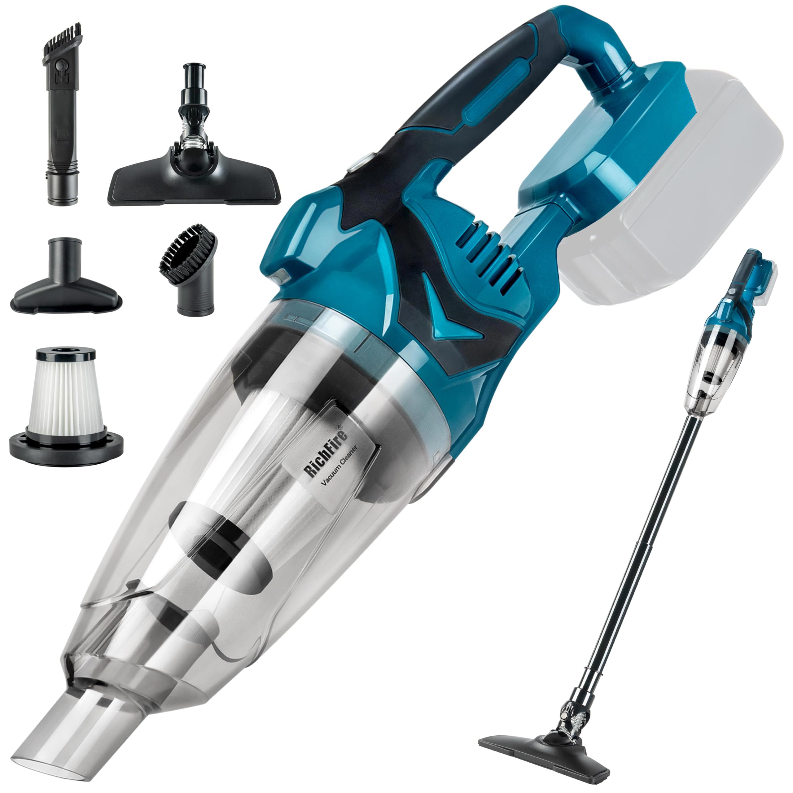 Photo 1 of RichFire Cordless Vacuum Cleaner Compatible with Makita Battery,Wireless Handheld Vacuum Cleaner for Home, Boat, Workshop, Pet Hair, Furniture Cleaning(Tool Only No Battery)