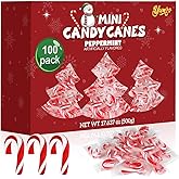 Christmas Mini Candy Canes Classic Red &amp; White Peppermint Flavor for Holiday Family Indulgement - Small Candy Canes Individually Wrapped for Kids &amp; Adults, Great Candy Cane Gift Set - 100 Pack