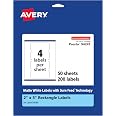 Avery Atte White Rectangle Labels With Sure Feed, 5\" X 7\", 50 Atte...
