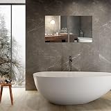 TSKDKIT 2pcs HD Wall Mirror Self Adhesive Frameless 40x30cm Glass Tile view 4