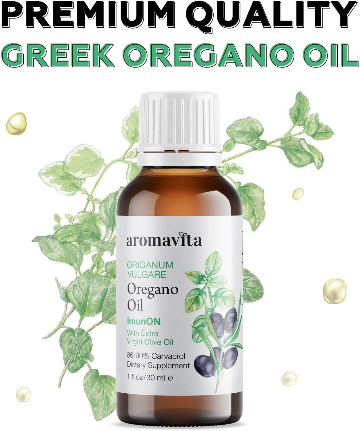 Aromavita ImunON Greek Oregano Oil, 86-90% Carvacrol, Extra Strength, Immune and Digestive Support, Plant-Based - Image 4