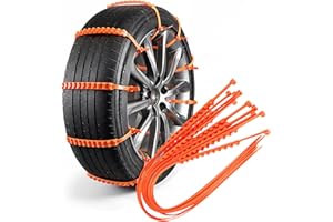 Reusable Snow Tire Chains for Trucks & SUVs - 2025 Upgrade 10 PCS Emergency Anti-Skid Traction Chains, Heavy Duty Plastic Whe