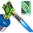 TURBOHEAT Propane Torch Head Turbo Flame Blow Torch Head with Igniter MAPP MAP Gas Soldering Torch Gun Fuel on Small Propane Gas Tank Brazing Torch Kit Welding Glass Blowing Kits Charcoal Lighter Fire