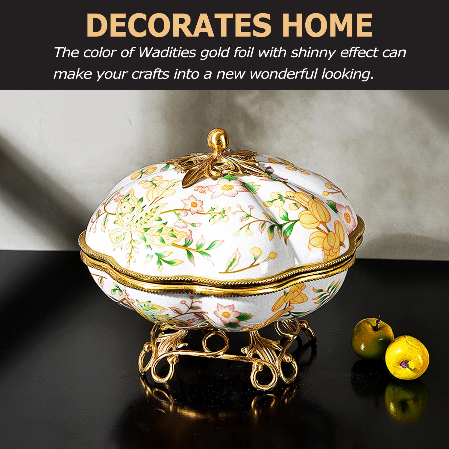 100pcs Imitation Gold Leaf Sheets, 14 x 14 cm Gold Foil Multipurpose Gold Leaf for Nail, Art & DIY Project, Picture Frame, Home Wall, Interior and Multi Artistic Decoration