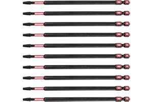 GEINXURN Impact Tough #2 Square 6 in. Screwdriver Bits Set,10Pack SQ2 Power Driver Bits Long Impact Bit