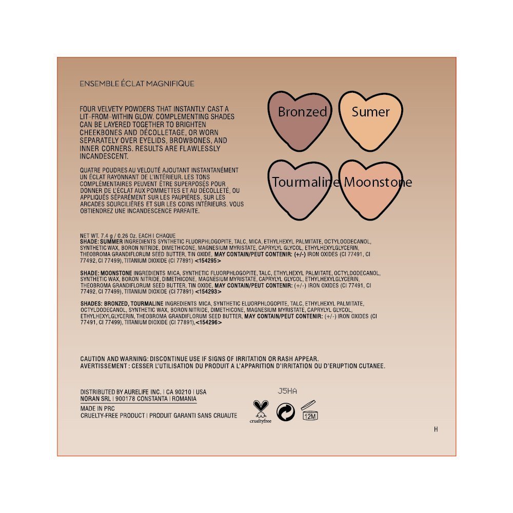 Kaidifangte 4 Color Illuminator Love Light Highlighter & Bronzer Shimmer Matte Face Palette Kit