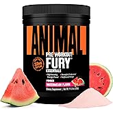 Animal Fury Pre Workout Powder - Watermelon, 350mg Caffeine, BCAA Amino Acids, 2g Beta Alanine, Citrulline & Tyrosine, Energy, Focus, Strength, Endurance, Preworkout for Men & Women, 20 Servings