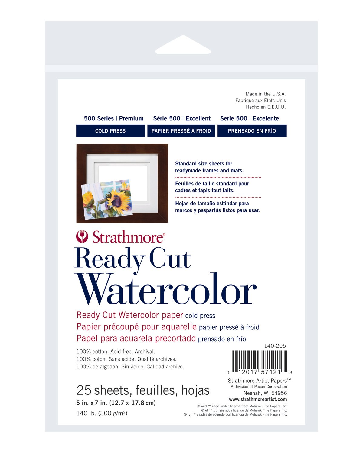 Strathmore 140-205 Watercolor Paper Pack 5 x 7-inch, 25 Sheets
