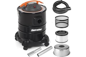 BIELMEIER 120V 5 Gallon Ash Vacuum for Pellet Stoves, Wood Stoves, BBQ Grills, and Fireplaces, 7.6 AMP 3 HP Heavy Duty Ash Cleaner with Heat-Resistant Filter and Powerful Suction