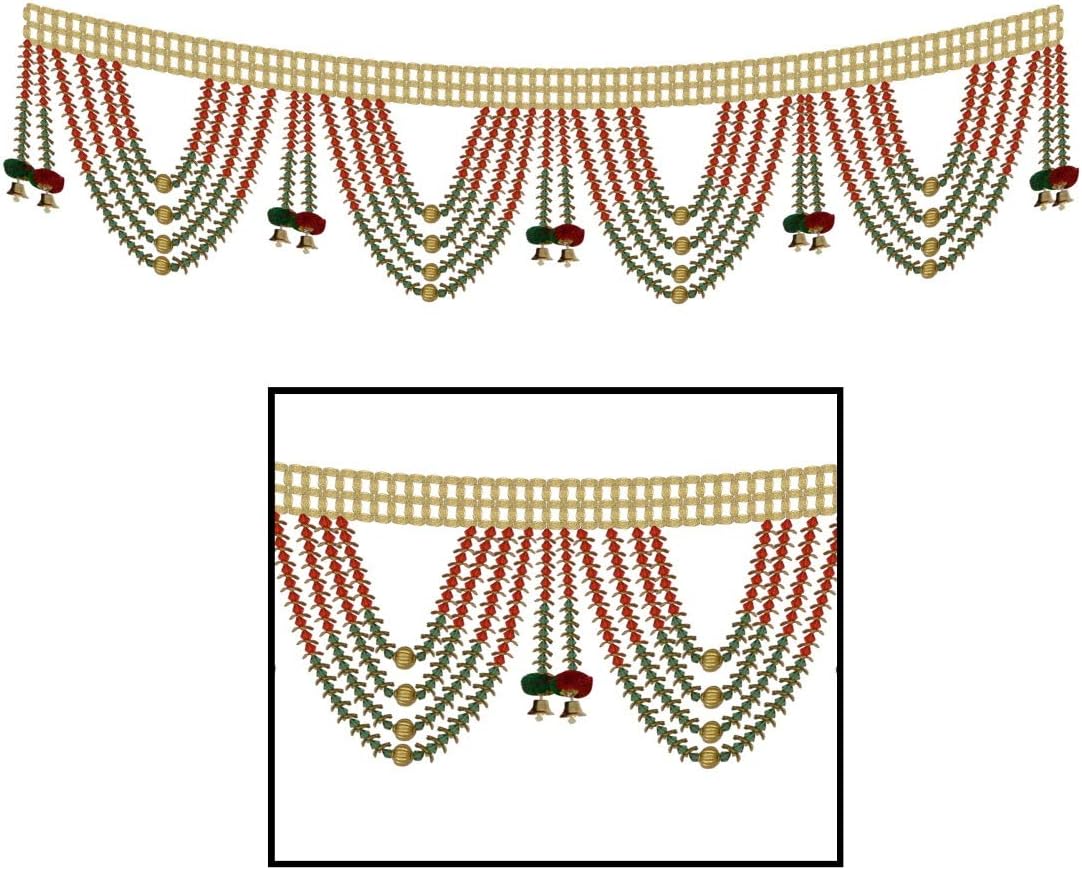 Amba Handicraft Door Hanging Toran Window Valance Dream Catcher Home Décor Interior Pooja bandanwaar Diwali Gift Festival Colorful Indian Handicraft Love.TORAN50