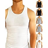 BROOKLYN VERTICAL Mens 6-Pack Tank Tops | Moisture-Wicking Ribbed Lightweight Undershirts