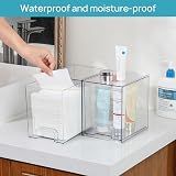 Vtopmart 4 Pack Clear Stackable Storage Drawers Acrylic Organizer, 7.6H view 7
