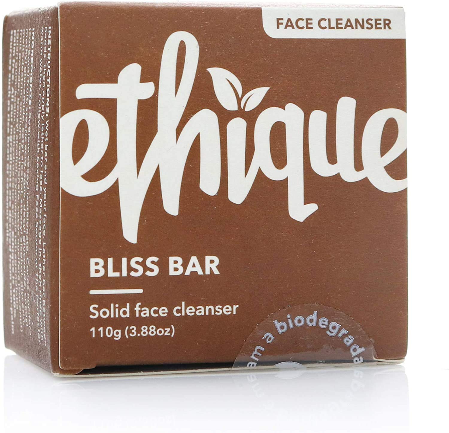 Ethique Eco-Friendly Face Cleansing Bar for Normal-Dry Skin, Bliss Bar - Sustainable Natural Facial Cleanser, Soap Free, Plastic Free, Vegan, Plant Based, 100% Compostable and Zero Waste, 3.88oz: Beauty