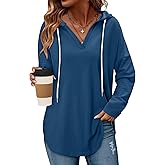 Angerella Womens Fashion Hoodies Pullover Oversized Sweatshirt Long SLeeve Drawstring Hooded Fall Shirts Loose Fit
