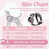 rabbitgoo Dog Harness Large No Pull Front Back Clips Reflective Pink L view 2