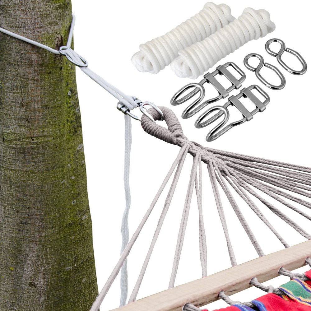 AMANKA XXL Fastening for Hammock on Trees Binding Rope 6 m Weight Bearing Capacity 160 Kg Complete Kit