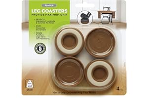 Slipstick CB520 Furniture Caster Cups / Floor Protector Coasters for Furniture Feet (Set of 4 Grippers) 1-3/4 Inch Round - Caramel