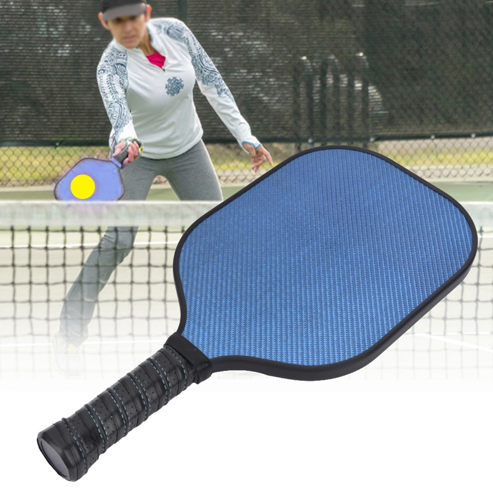 VGEBY Carbon Fibre Pickleball Paddle, 40.5 x 19.7 cm, Adult, Beginner