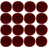 16pcs DIY Pom Pom Balls for Keychain Faux Rabbit Fur Ball Key Ring for hat Phone Tag, Handbag Charm,Wine red Color