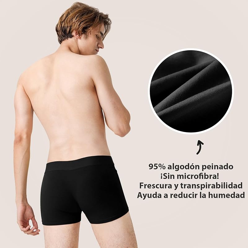 Boxers justos masculinos qincao, pacote de 6 peças, cuecas masculinas, boxers de algodão, roupas íntimas confortáveis ​​para homens