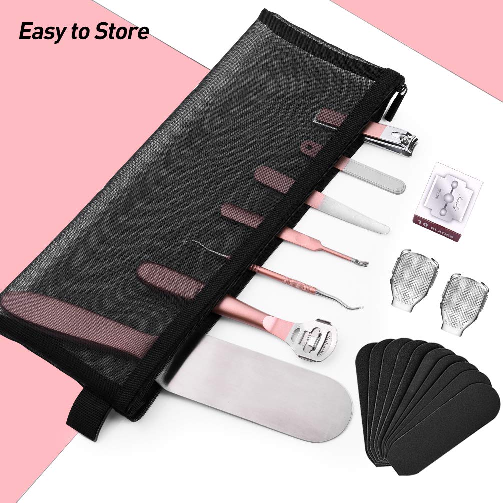 Professional Pedicure Foot File Kit, Double-Sided Colossal Stainless Steel Foot Rasp Foot Scraper and Callus Remover Dead Skin Corn Remover for Feet : Beauty
