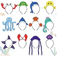TIESOME Máscaras De Fieltro De Animales Marinos – Pack De 10 (Cangrejo, Tiburón, Estrella, Tortuga, Concha, Delfín, Pulpo), Con Cuerda Elástica, Para Fiestas Temáticas Del Océano