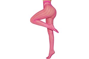 RSLOVE Sexy Fishnet Stripped Tights - Stockings for Women Mesh Pantyhose Stretchy Hosiery High Waist