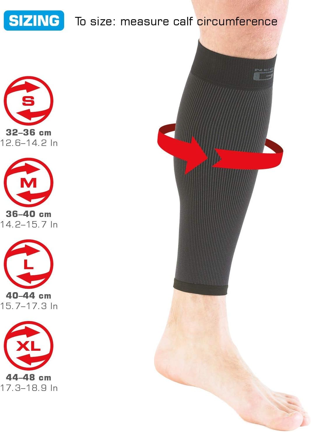 Neo-G Calf Support for Running Sports, Daily Wear- Shin support for Pain Relief from Injury Strains, Sprains, Weak Calves - Image 4