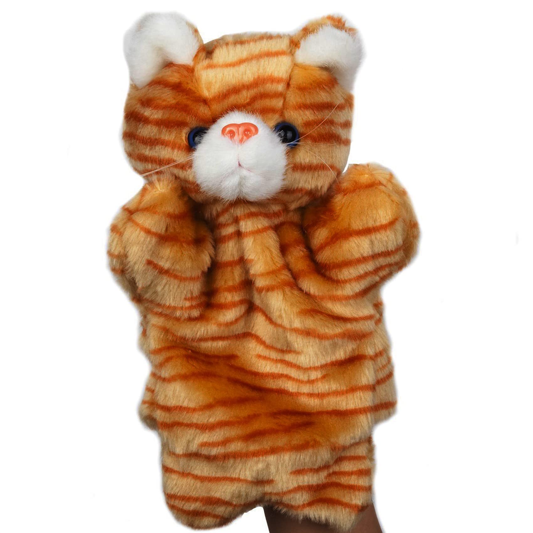 Photo 1 of Tabby Cat Hand Puppets Kitten Plush Animal Toys Dolls for Kids Imaginative Pretend Play Storytelling