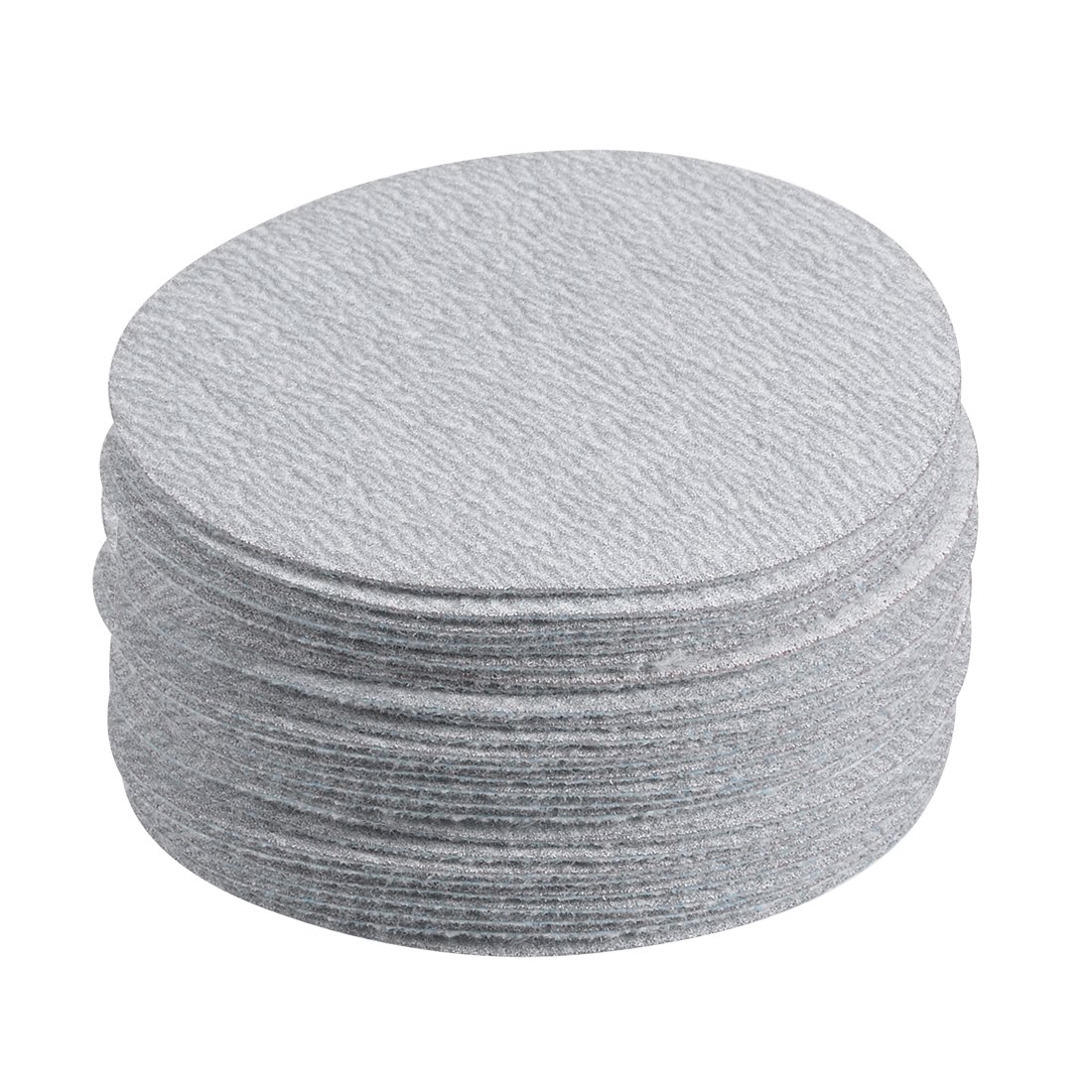 sourcingmap 30 Pcs 3-Inch Aluminum Oxide White Dry Hook and Loop Sanding Discs Flocking Sandpaper 240 Grit