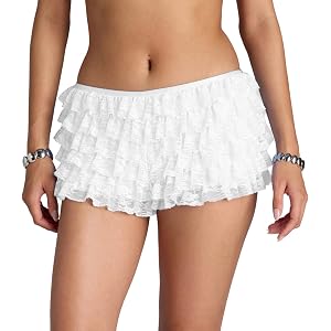 Women Lace Ruffled Bloomers Shorts Y2k Frilly Lolita Fairy Layered Pumpkin Boxer Shorts Party Boy Short Pettipants