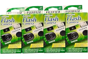 Fujifilm QuickSnap Flash 400 One Time Use 35mm Camera with, 27 Exposures, 4-Pack