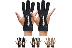 MARKEEP Archery Gloves 2 Pack Shooting Hunting Leather Guard 3-Finger Guard for Youth Adult Man Woman and Beginner Recurve Arrow Bow Archery Protective Gear Accessories