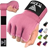 WYOX Gel Boxing Hand Wraps Inner Gloves for Men & Women – 80cm Quick Wrist Strap, Padded Knuckle Support, Fingerless MMA Muay Thai Kickboxing Wraps for Training, Punching & Martial Arts
