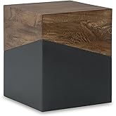 Signature Design by Ashley Trailbend Eclectic Accent End Table, Brown & Gunmetal