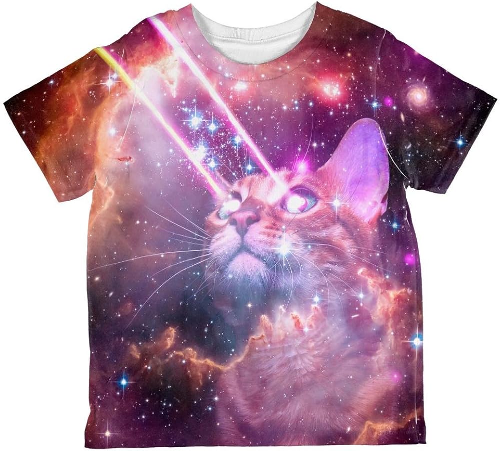 Animal World Galaxy Cat Laserbeams All Over Toddler T Shirt Multi 2T