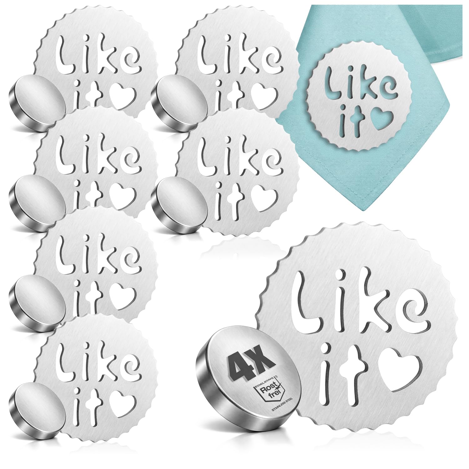 com-four® 8x tablecloth weights - tablecloth weights made of stainless steel - magnetic tablecloth clip - approx. 55 g