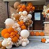 157pcs Fall Balloon Arch Kit Burnt Orange Balloons Terracotta Balloon Arch Kit Rust Balloons Double Stuffed Cream Peach Balloon for Fall Wedding