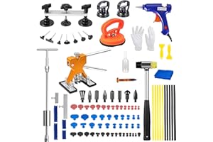 BOLITMUS 97pcs Dent Puller Kit, Car Dent Puller for Dent Repair, Car Dent Puller Kit with Golden Lifter, Slide Hammer T-Bar, Bridge Puller, Paintless Dent Removal Kit for Car Refrigerator Door Ding Repair