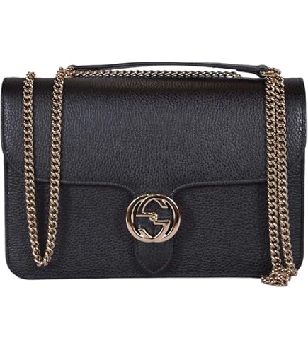 Gucci Marmont Black Dollar Calfskin Leather Interlocking GG Bag